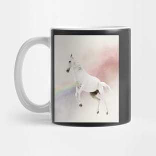 Unicorn white horse rainbow Mug
